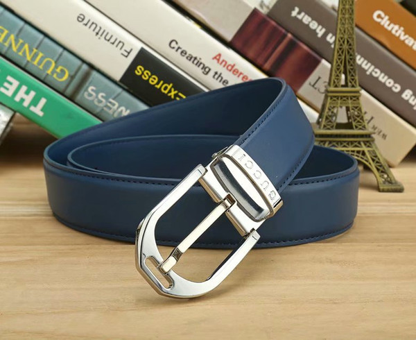 2019 Men's and women's leather needle buckle retro simple head layer pure cowhide trousers belt durability casual wide belt workmanship fin