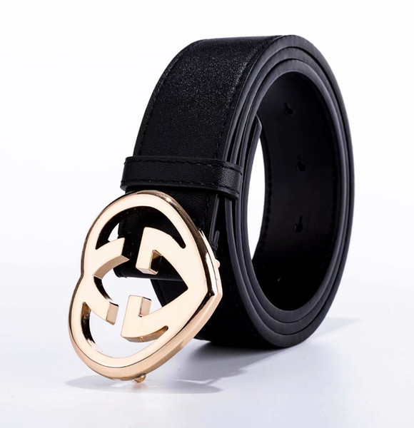 Hot selling new Mens womens black belt Genuine leather Business belts Pure color belt pattern buckle belt for gift Free Shipping