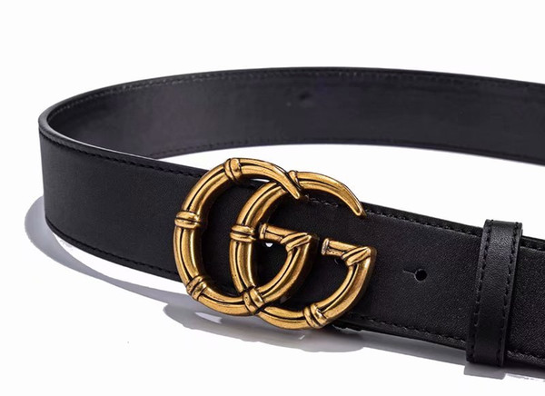 2019 Hot selling new Mens womens black belt Genuine leather Business belts Pure color belt snake pattern buckle belt for gift