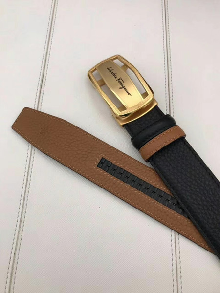 Red Brown Men Reversible Belt With Box MCCM Epsom Leather Reversible Belt New Official Men Belt With Box