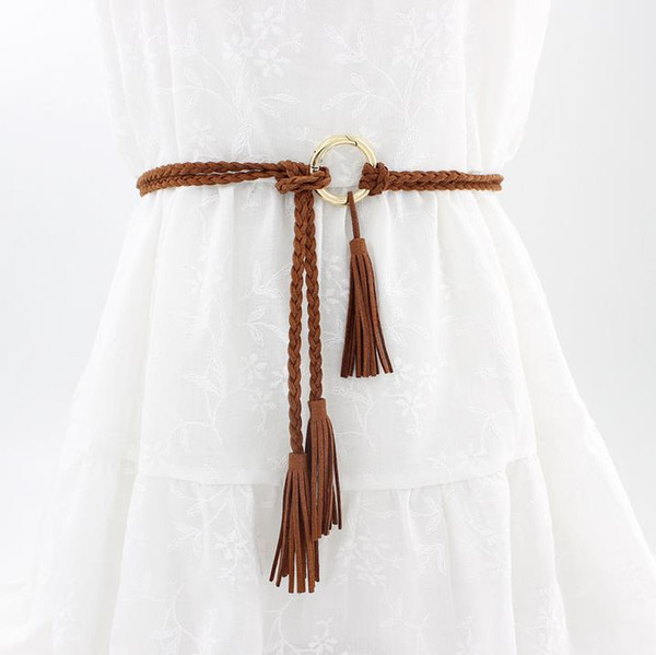 Special offer every day fine decoration hand woven belt waist skirt sweater dress accessories female long tassel belt