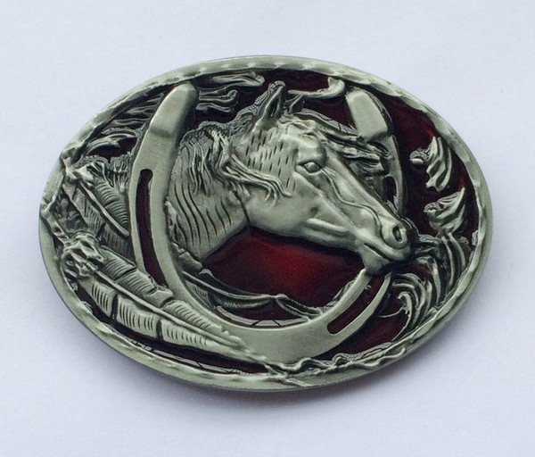 Western Horse Belt Buckle With Pewter Finshing SW-BY411 suitable for 4cm wideth belt with continous stock free shipping