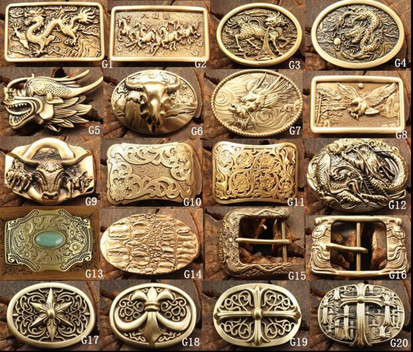 Retail Men Belt Buckle Copper Dragon Horse Eagle Cross Belt Buckle many styles for choices Free Shipping