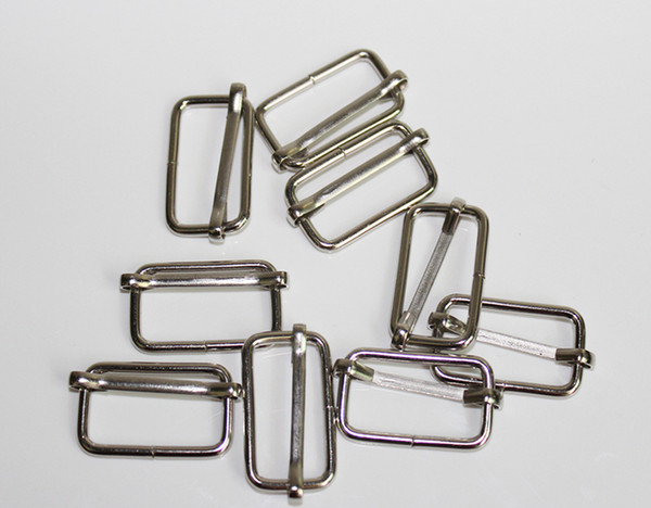 100 pcs 25mm 1in silver Webbing adjustment buckle suspenders buckles Belt Slider Third gear deduction suspender clips