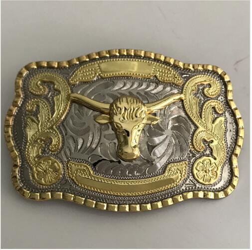 Retail Western Cowboy Belt Buckle With High Quality Gold Bull Head Metal Buckles for Men Belt accessories Fit 4cm Wide Belt