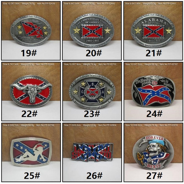 New Confederate Southern South Rebel Dixie Flag Buckles Army Big Belt Buckle Buckles High Quality Free Shipping C009