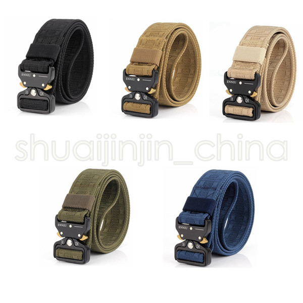 5 Colors Quick Release Buckle Belt Quick Dry Outdoor Safety Belt Training Pure Duty Out Tactical Belt GGA493 20PCS