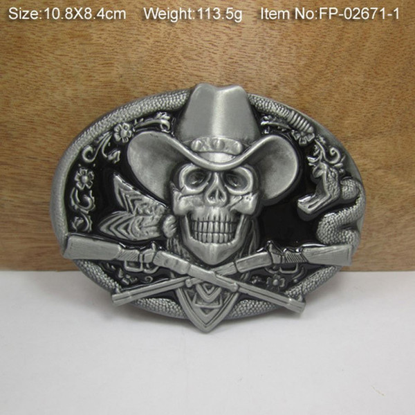 Skull Gun Cowgirls CowboysMetal Belt Buckle Texas Fashion Mens Western Badge