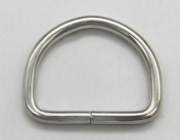 200 pcs/lot Metal Sliver D-rings Purse Ring Buckles For Webbing Strapping 30 mm Bag Hanger Accessories Semicircular hoop