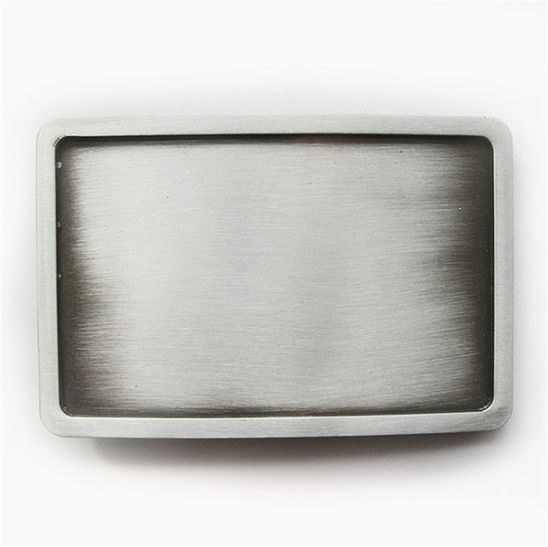 Classic New Antique Brushed Silver Rectangle Blank Belt Buckle Custom Belt Buckle BUCKLE-BL004AS Brand New Free Shipping