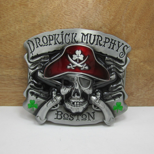 Excellent Dropkick Murphysy Music Men Belt Alloy Buckle Belt Accessory Cool Man Skull Fastener Fashion Accessories