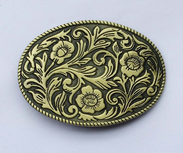 Oval Vintage Floral Flower Native American Indian Wester Belt Buckle SW-BY442 suitable for 4cm wideth belt