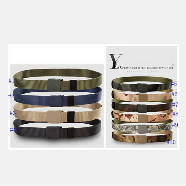 Canvas belt for men anti-allergic canvas belt outdoor leisure sports woven nylon with Buckle luxury belt LJJM47