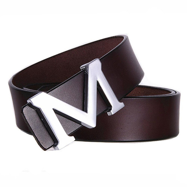 High Fashion M Metal Buckle Dress Belts for Men Luxury Designer Brand Lady's High Quality PU Leather waistband for Jeans