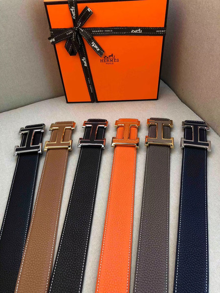 Men Designer Belts Hot Stripe Pattern Double Chain Buckle Europea
8000
n Style Brand waistbands High Quality Real Leather with Box