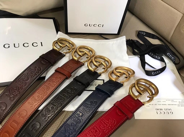 2018 Designer Belts High Quality Designer Luxury Belt For Men And Women Genuine Leather Belt Gold Silver Buckle.