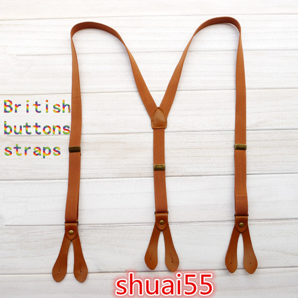 2017 British button straps fashion wedding suspender men and women personality street trousers straps tide restoring ancient ways