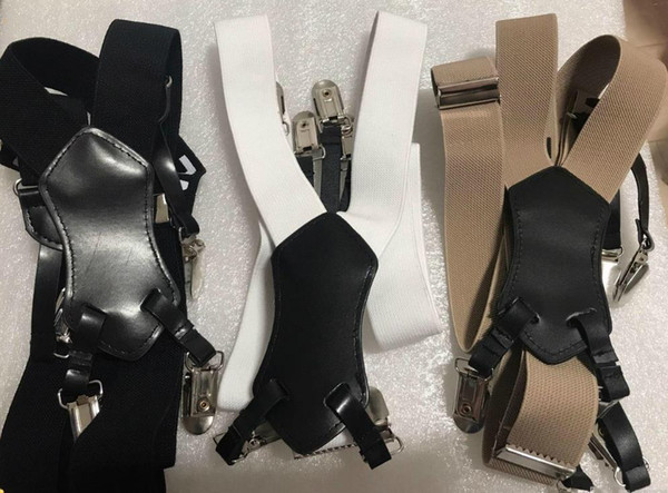 Hot fashion With classic pattern logo Elastic suspender lady strap black white khaki 3 color suspender good quality (Anita)