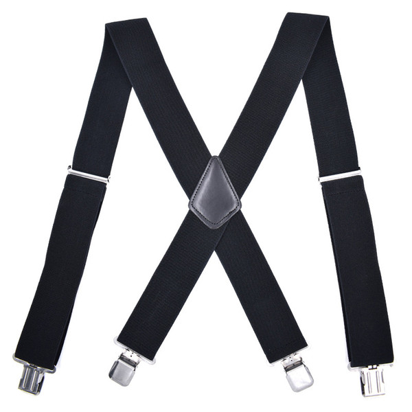 Mens Braces men Suspenders leather 4clips Braces Male Fashion suspensorio Adjustable Suspenders Wide 5*120cm