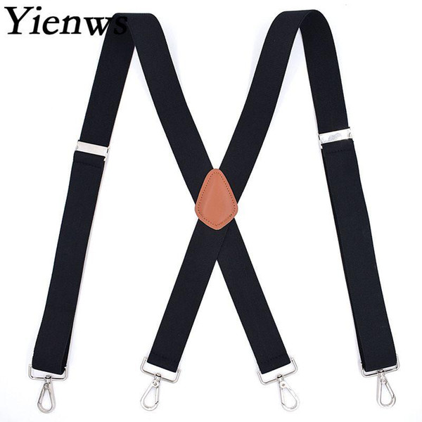 Suspenders for Men X-Back Black Commercial Weastern Style Trousers Brace Strap Mans Hook Bretele 120cm YiA020