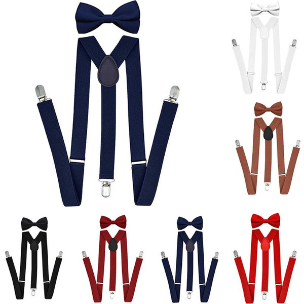 Nice Suspenders Bowtie Sets Mens Women Boys Girls Baby Kids Party Wedding Y-Back Shirt Braces Butterfly Belt Bow Tie Pants Jeans