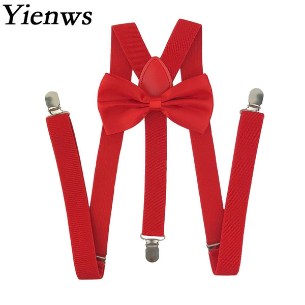 Bowtie Braces for Women Red Pink 3 Clip Pants Bow Tie Suspenders Female Wedding Party Bretels Dames 2.5*100cm YiA077