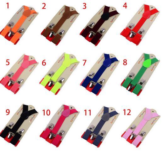 20pcs New Children Kids Boy Girls Clip-on Y Back Elastic Suspenders Adjustable Braces Christmas gift