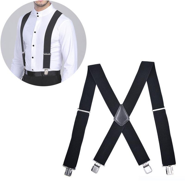 Hot 50mm Wide Elastic Adjustable Men Trouser Braces Suspenders X Shape with Strong Metal Clips HD88