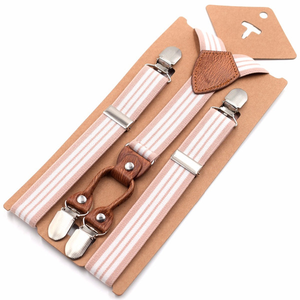 1'' width Kids Suspenders Leather Children Straps Hosentrager Elastisch 4 Strong Clips Belt Y-back slinger giarrettiere EBD6160