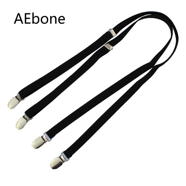 AEbone Suspensorio Adult 1.5cm*110cm Black Suspenders for Men Women Braces for Trousers Slim Bretels Dames Tirantes Negros Sus53