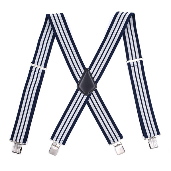 Man's Suspenders New 4 Clips Braces Elastic Adjustable Suspensorio Bretelles Tirantes Casual Trousers ligas Size 5*120cm