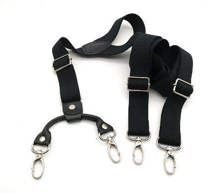 2019 Black long hook-and-loop suspenders women and Men decorative 3 hooks or 4 hooks 2.5cm pants suspender mens braces