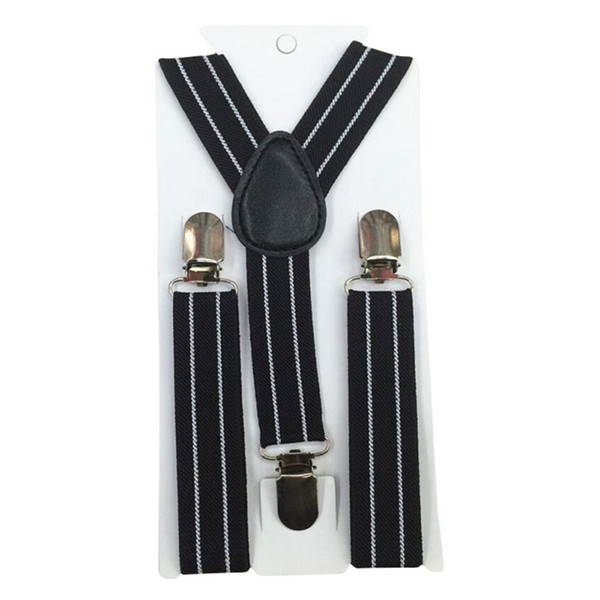 Wholesale- Boys Girls Stripes Y-Back Suspenders Child Elastic Adjustable Clip-On Braces
