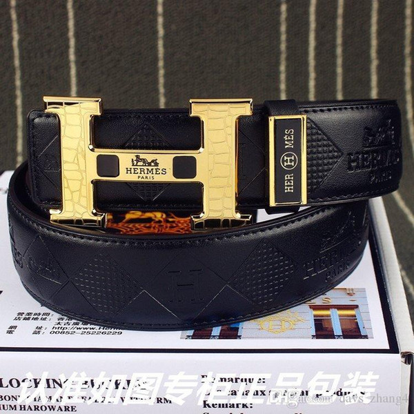 2019 1s fashion luxury men and women belt 24K pure steel buckle men's casual sports belt comfortable luxury generous Width 3.8cm M4032