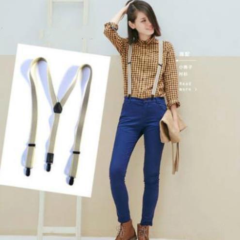 Hot fashion With classic pattern logo Elastic suspender lady strap black white khaki 3 color suspender good quality