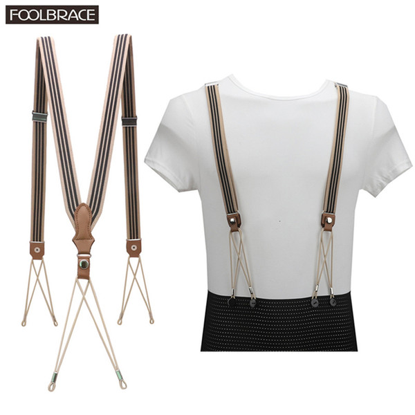 First Layer Cowhide Real Leather Suspender 6 Button String Holes Unisex Suspender Adjustable Brace Elastic Belt Strap Adult