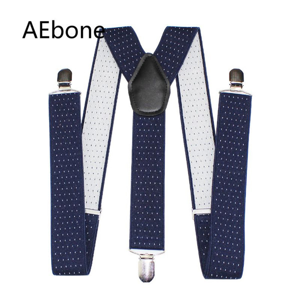 AEbone 3.5*120cm Y-sharp Suspenders Men for Pant Navy Dot Suspenders with Clip Strap Braces Man Bretels Mannen Suspensorio Sus42