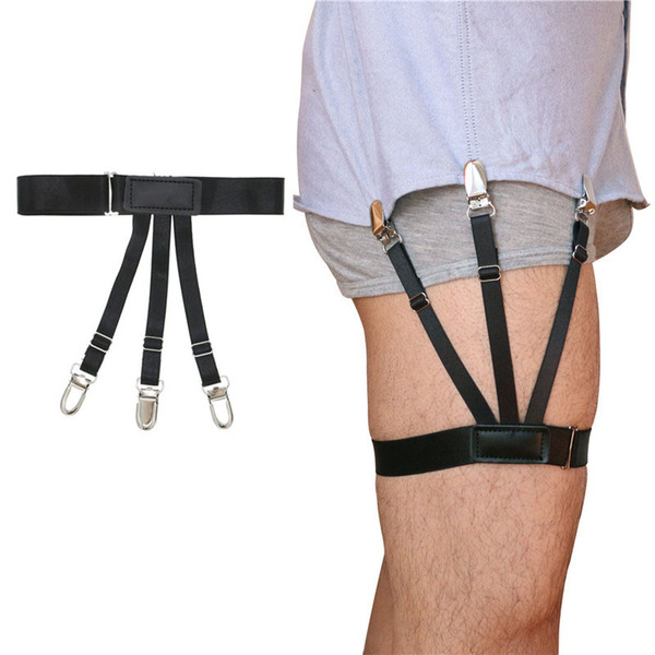 1 Pair Unisex Business nylon Stays Garters Leg Belt Suspenders fashion Men Braces For Shirt Holder 1.5cm Tirantes Stirrup