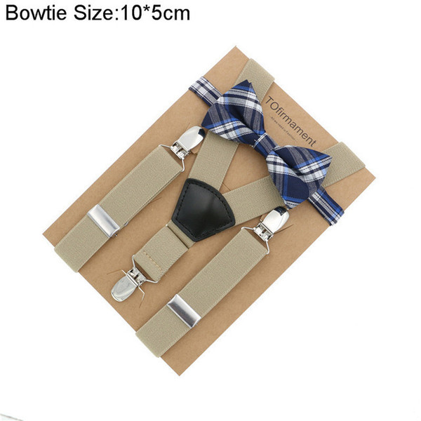 fashion party suspender bow tie set adjustable 2.5cm width kraft paper packed baby gift Fan shape leather solid kids event