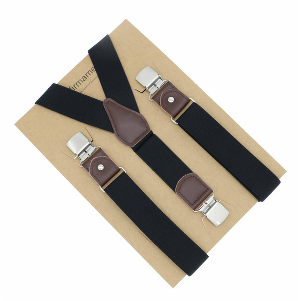 New Man's Suspenders 3 Clips Real Leather Braces Casual Trousers Strap Gift Dad High Quality Tirantes Wedding Wear Solid