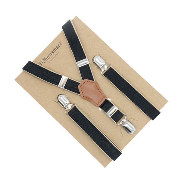 2cm Real leather suspender men's fashion Braces Strong 3 Clips Trousers Suspensorio Elastic Gentleman Holder