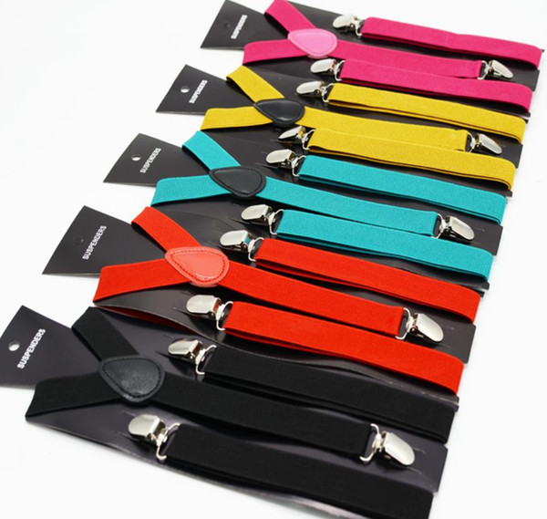 1000pcs/lot Candy Colors men's adult Suspenders Adjustable Y-back Braces Clip-on Elastic Suspender adult Belt 42 color