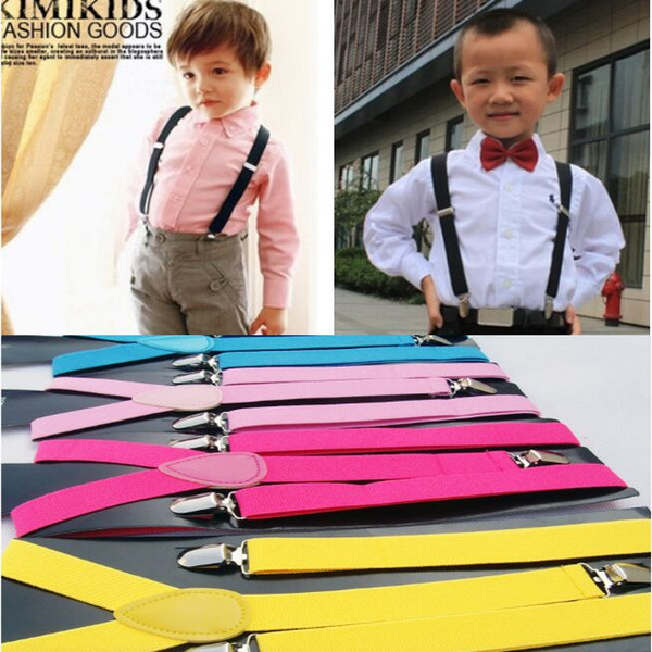 Children's Clip-on Suspenders Elastic Y-Shape Adjustable Braces 31 Colors For baby Thanksgiving Day Christmas gift Free Fedex TNT