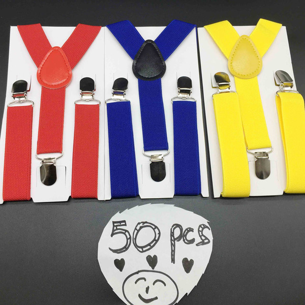 49 pcs Kids Toddler Suspender Clip-on Y-Back Boys Girls Children Elastic Braces For Wedding Ring Bearer Photography 43 Colors 6 Mons - 8 yrs