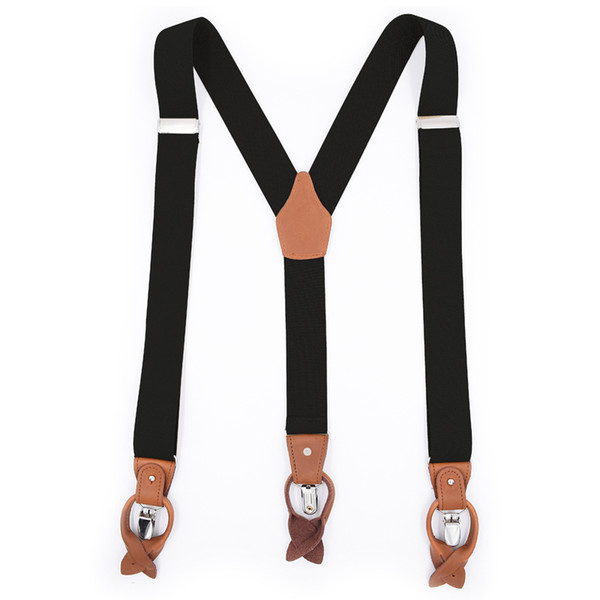 Genuine Leather Suspenders Fashion Braces Man's Suspenders Buttons Suspensorio Trousers Strap Father/Husband's Gift 3.5*120cm