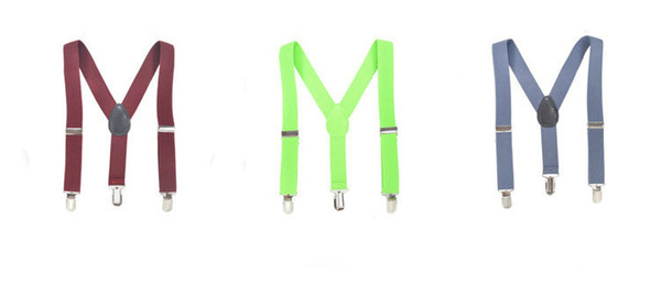 42 colorS New FASHION 2.5x100CM Children Kids Boy Girls Clip-on Y Back Elastic Suspenders ACCESSORIES Adjustable Braces Christmas gift