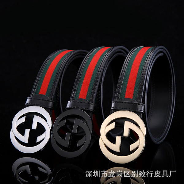 Luxury Designer Belt Double Letter G High Quality Brand Men Women Belts G Buckle Soild Genuine Leather Belts For Male/Women