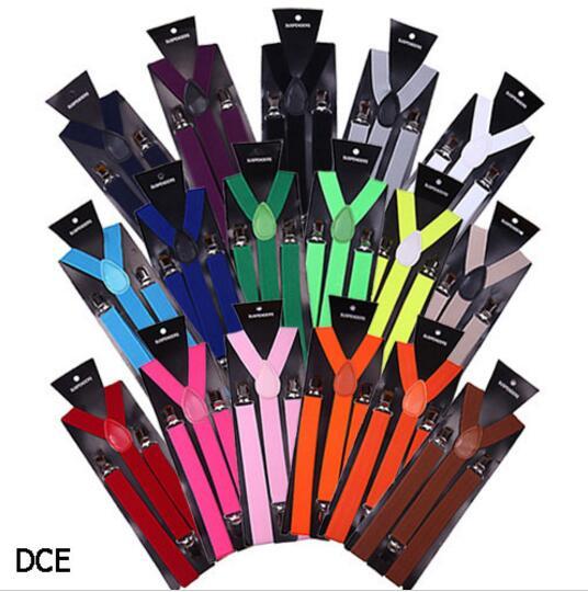 Free shipping 600 pcs/lot Clip on Adjustable Braces Candy Unisex Pants Y-back elastic Suspender Braces