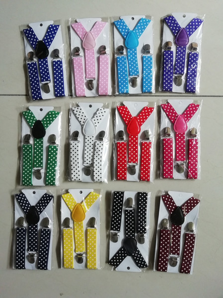 500pcs/lot kid dot Suspenders Adjustable Y-back Braces Clip-on Elastic Suspender kid Belt