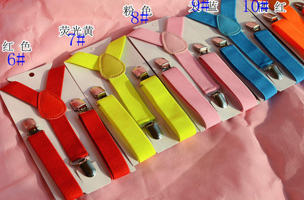 DHL free-Kids straps Toddlers Suspender Clip-on Y-Back Boys & Girls Children Elastic Wedding Suspender Factory Sale 27 Colors